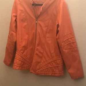 Women’s Orange Faux Leather Jacket size 1X